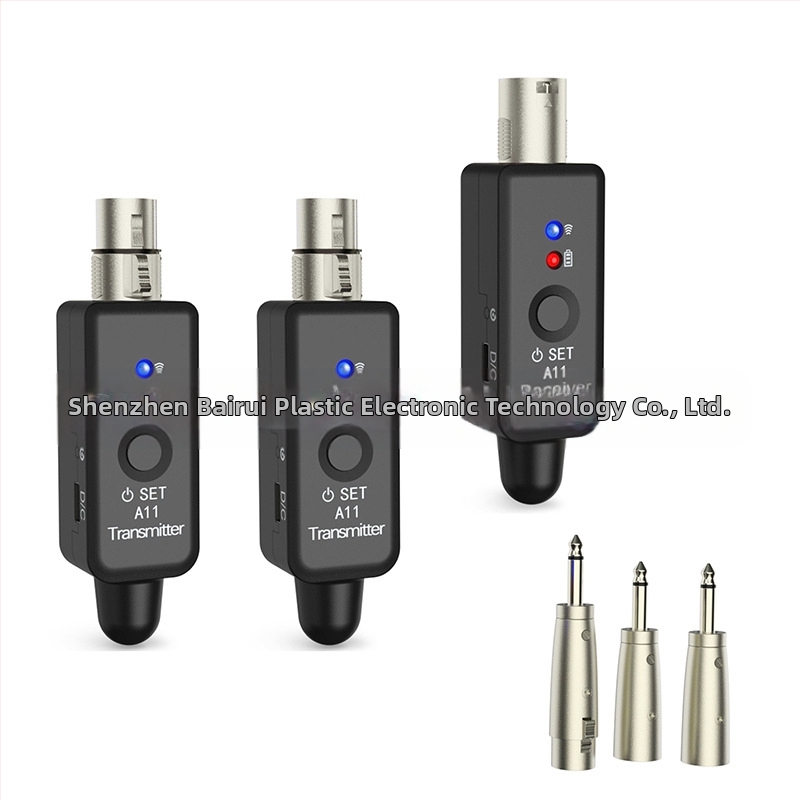Безжична микрофонна система с вграден микрофон, 2.4 GHz, модел A11, вградена батерия 300–500 mAh, живот на батерията 3–6 ч.
