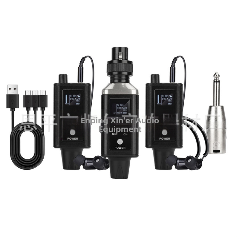 DS100 Безжична система за ушен мониторинг за сценични изпълнения - вградена батерия 1000-1200 mAh, живот на батерията 3-6 ч, SNR ≥95 dB, съвместима с Lavalier/Live Broadcast/KTV микрофони