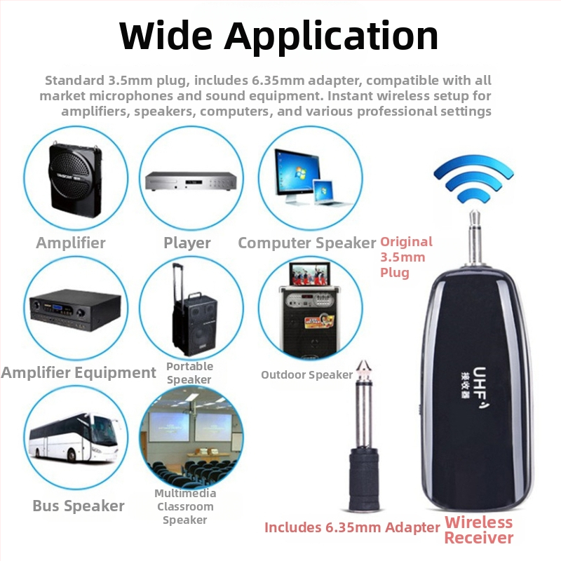 XYD02 УХФ безжичен хедсет микрофон със суперкардиоиден приемник, вградена батерия 300–500 mAh, живот на батерията 3–6 ч