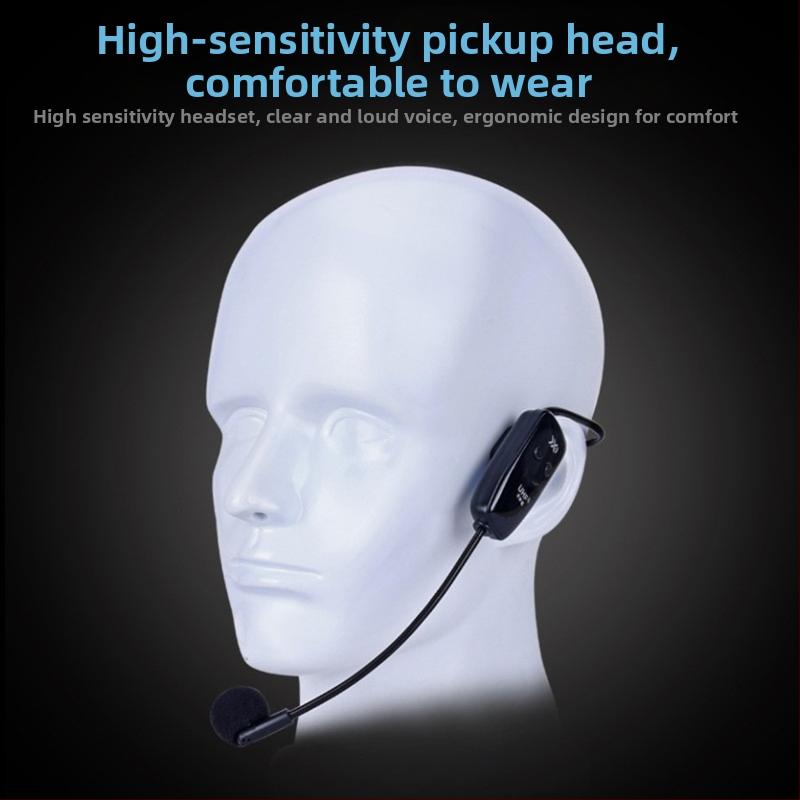XYD02 УХФ безжичен хедсет микрофон със суперкардиоиден приемник, вградена батерия 300–500 mAh, живот на батерията 3–6 ч