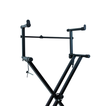 HAOYANG HY-JG01 Suport pentru organ electronic — Stativ metalic înălțat pentru tastatură, cu tub X, două niveluri