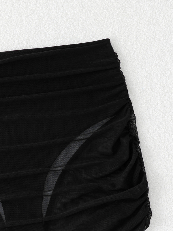 Ženski bikini kostim s mrežastim panelima, visokim strukom, poliester 82/18, za plivanje i šetnju u vodi