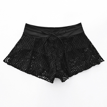 Γυναικείοι σλιπ θαλάσσης με διάτρητο σχέδιο, φαρδιά γραμμή, εφέ κάλυψης κοιλιάς, 82% πολυεστέρα, για κολύμβηση