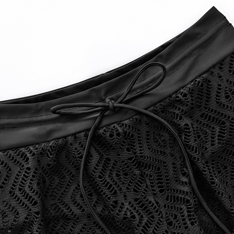 Γυναικείοι σλιπ θαλάσσης με διάτρητο σχέδιο, φαρδιά γραμμή, εφέ κάλυψης κοιλιάς, 82% πολυεστέρα, για κολύμβηση