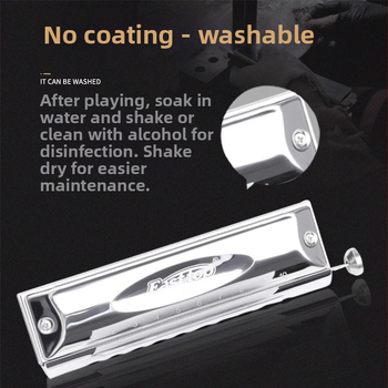 Хроматична хармоника за начинаещи, 10 отвора, модел T1040, полуразмерна, хромирана медна покривка (10 отвора, полуразмерна, модел T1040, хромирана медна покривка)