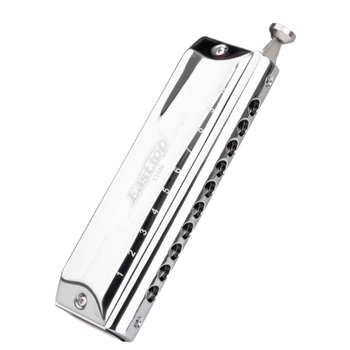 Хроматична хармоника за начинаещи, 10 отвора, модел T1040, полуразмерна, хромирана медна покривка (10 отвора, полуразмерна, модел T1040, хромирана медна покривка)