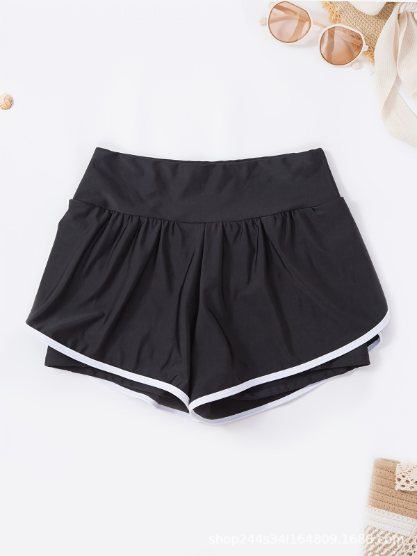 Κουλότε σορτς με θήκη για κινητό για γυναίκες, γρήγορο στέγνωμα, εξωτερικό ύφασμα 82% πολυεστέρα, 18% ελαστάνη, 180 gsm; επένδυση 82% πολυεστέρα, 18% ελαστάνη; κατάλληλο για κολύμβηση και τρέξιμο