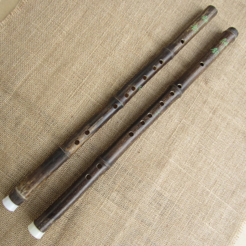 Флейта, вертикална, шестдупкова, ключ F/G, естествен бамбук