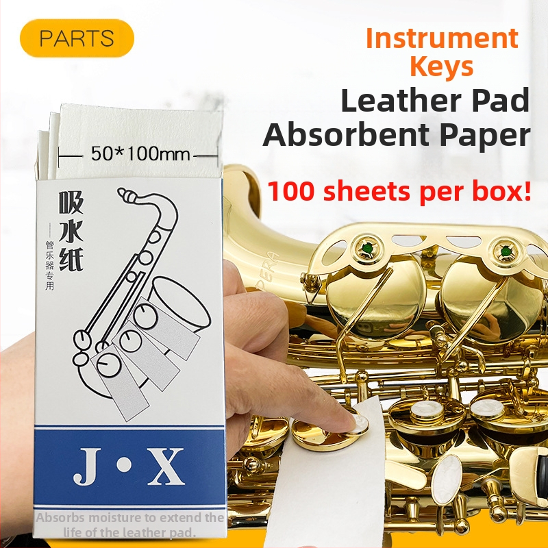 Čistiaci papier na drevené dychové nástroje, absorpčný papier pre pad – saxofón, flauta, klarinet, hoboj, fagot