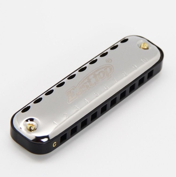 Блуз хармоника, 10 отвори, ключ C, за начинаещи, със звукови отвори от смола