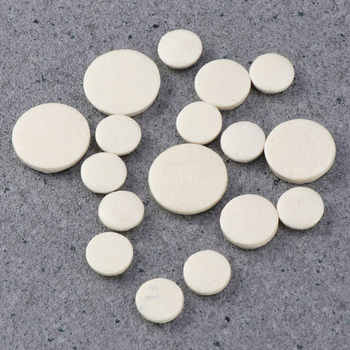 Σετ επισκευής κλαρινέτου — μαξιλαράκια φελλού για τα ηχητικά ανοίγματα, 17 τεμάχια, μοντέλο φελτ + γούνα προβάτου, συσκευασία OPP, μάρκα Small Decibel