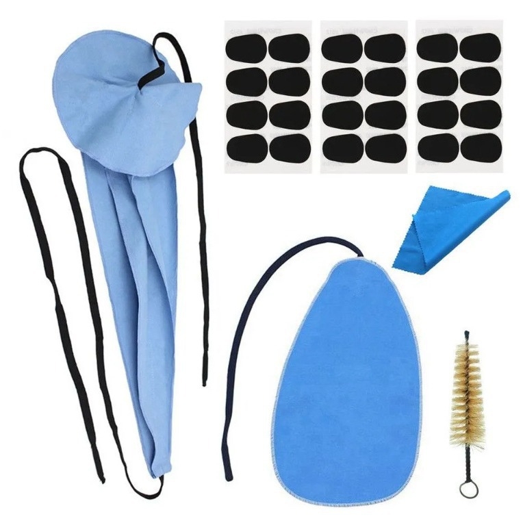 Kit de curățare saxofon cu perie, cârpă de curățare, set de unelte și pernă dentară pentru instrumente muzicale