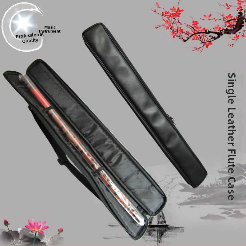 Калъф за флейта от кожа с подплатена платнена вътрешност, подходящ за флейти, побира флейти с различни дължини без разглобяване, идеален за извънкласни занимания