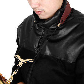 Ζώνη σαξοφώνου, PU δέρμα με μεταλλικές συνδέσεις και επένδυση από αφρό, Μοντέλο F-111, PVC συσκευασία, για μουσικά όργανα