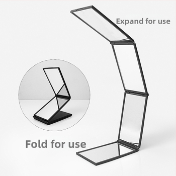 Разгъваемо огледало за грим с четири страни, панорамно, преносимо настолно и ръчно
