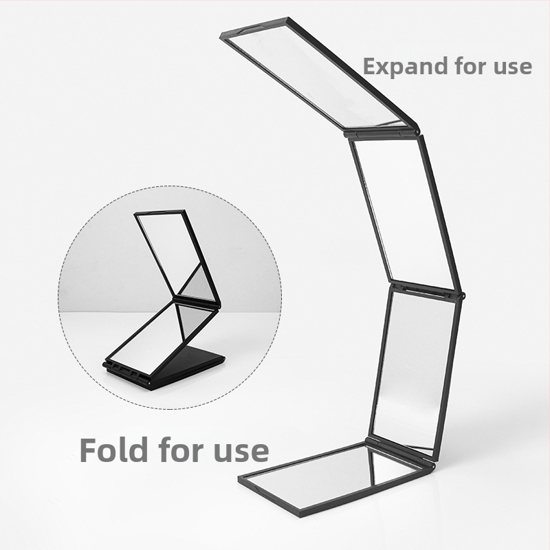 Skládací štvorstranné panoramatické zrkadlo na líčenie, prenosné – stolné alebo ručné