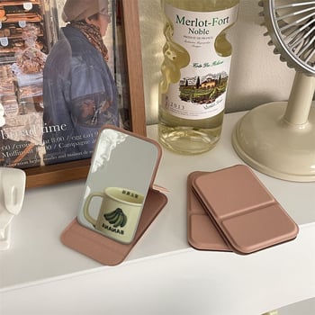 Összecsukható hordozható asztali tükör PU/PS/PVC kerettel és ezüst tükrös felülettel