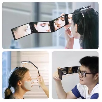 Sa Qi огледало за грим с ABS рамка и сребърно огледало, без електрическо захранване