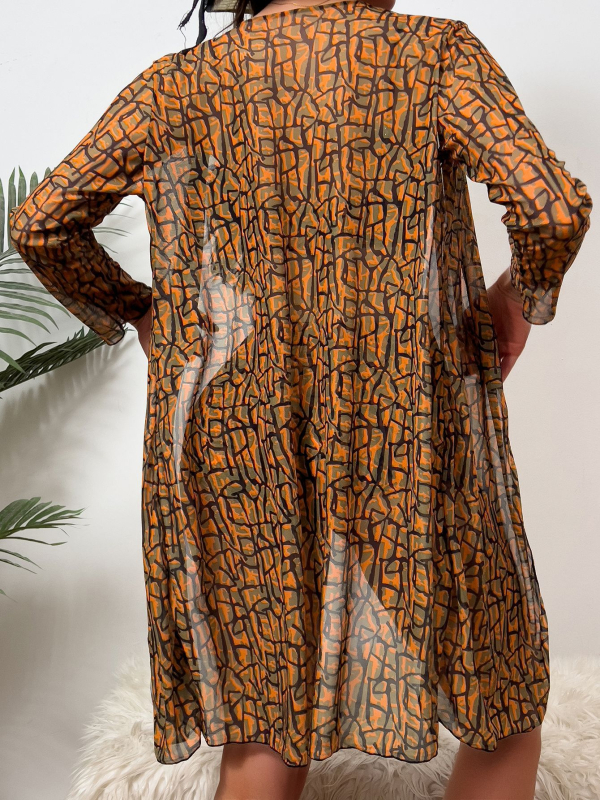 Tinklelinis tris dalių bikinio komplektas su spauda – poliesteris, 82/18 mišinys