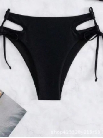 Γυναικείοι μαγιό σλιπ με διάτρητο σχέδιο και κορδόνι – Πολυεστέρας 82% / 18% επένδυση ελαστικό, στυλ briefs/boxer, για κολύμβηση και θαλάσσια σπορ