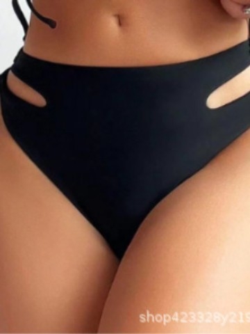 Γυναικείοι μαγιό σλιπ με διάτρητο σχέδιο και κορδόνι – Πολυεστέρας 82% / 18% επένδυση ελαστικό, στυλ briefs/boxer, για κολύμβηση και θαλάσσια σπορ