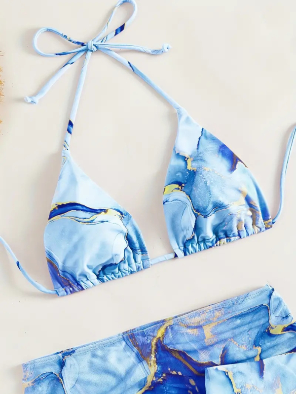 Trys dalių bikinio komplektas, nailonas; spandex 82/18