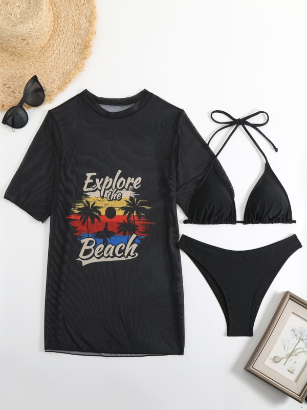 Seksi bikini s umetnim jastučićima u košaricama – poliester, ženski kupaći kostim