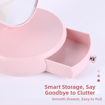 Fox настолно огледало с ABS рамка и алуминиево огледало, без захранване, за спалнята