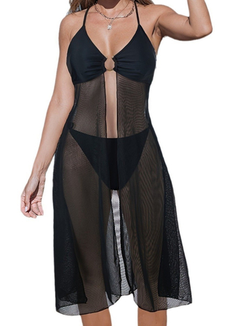 Jin dida Moterų viengubas maudymosi kostiumėlis su pilvo apsauga ir tinklinėmis detalėmis, 85% poliesteris / pamušalas 15%, sveria 140 g