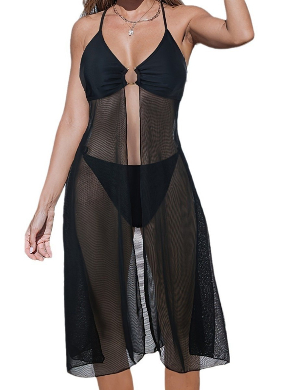 Jin dida Moterų viengubas maudymosi kostiumėlis su pilvo apsauga ir tinklinėmis detalėmis, 85% poliesteris / pamušalas 15%, sveria 140 g