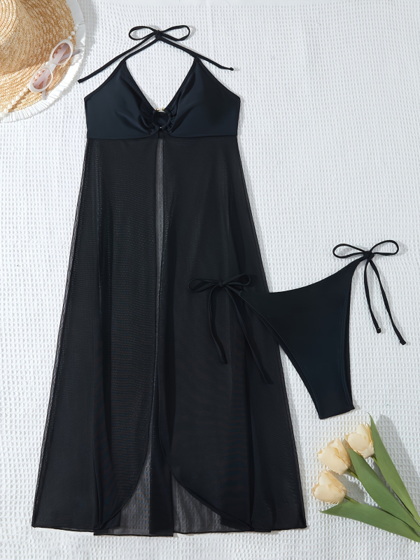 Jin dida Moterų viengubas maudymosi kostiumėlis su pilvo apsauga ir tinklinėmis detalėmis, 85% poliesteris / pamušalas 15%, sveria 140 g