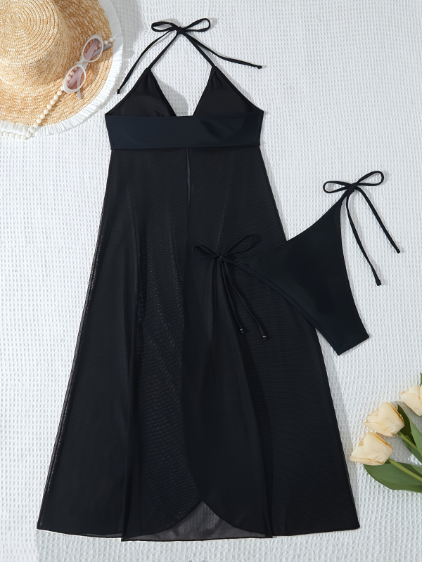 Jin dida Moterų viengubas maudymosi kostiumėlis su pilvo apsauga ir tinklinėmis detalėmis, 85% poliesteris / pamušalas 15%, sveria 140 g