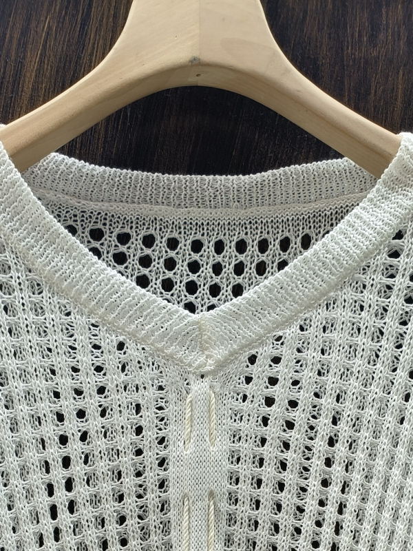 Moteriški tuščiaviduris megztinis topas, poliesteris, ilgos rankovės, vidutinio ilgio, apykaklė tipo rever