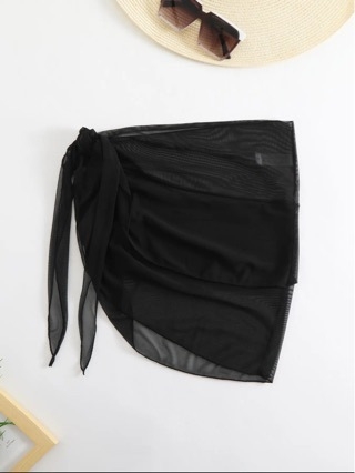 Γυναικείο κοντό φόρεμα παραλίας από chiffon, wrap στυλ