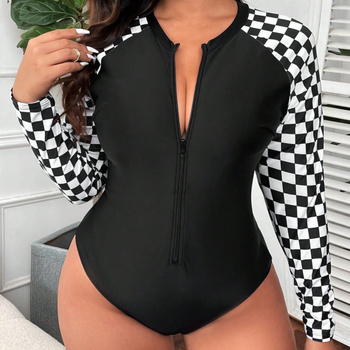 Μονόσωμο μαγιό με καρό μοτίβο, σεξουαλικό στυλ, χωρίς μανίκια, με επένδυση στήθους, πολυεστέρας 95%, επένδυση πολυεστέρα 95%, βάρος 200 g