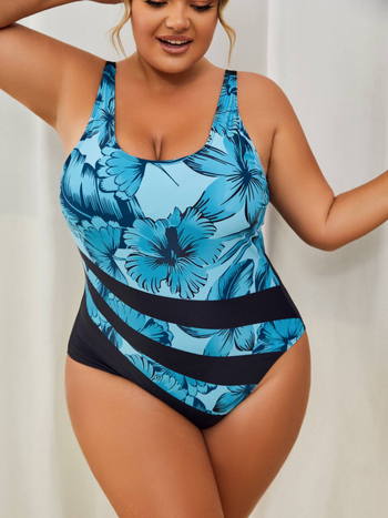 Μαγιό ολόσωμο με σχέδιο εκτύπωσης (πολυεστερικό ύφασμα; επένδυση στήθους; χωρίς μεταλλικά στοιχεία; χωρίς μανίκια; επένδυση από σπάντεξ)