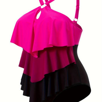 Γυναικείο ολόσωμο μαγιό – πολυεστέρα με υψηλή ελαστικότητα, απλό σχέδιο, χωρίς μανίκια, επένδυση στήθους