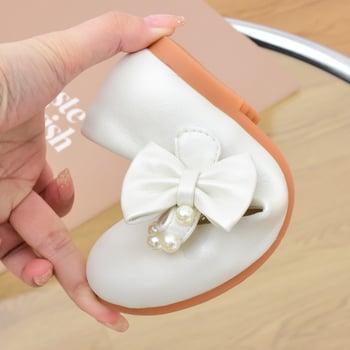 Pantofi pentru copii pentru fete, din piele de porc, închidere Velcro, stil prințesă, pentru primăvară și toamnă