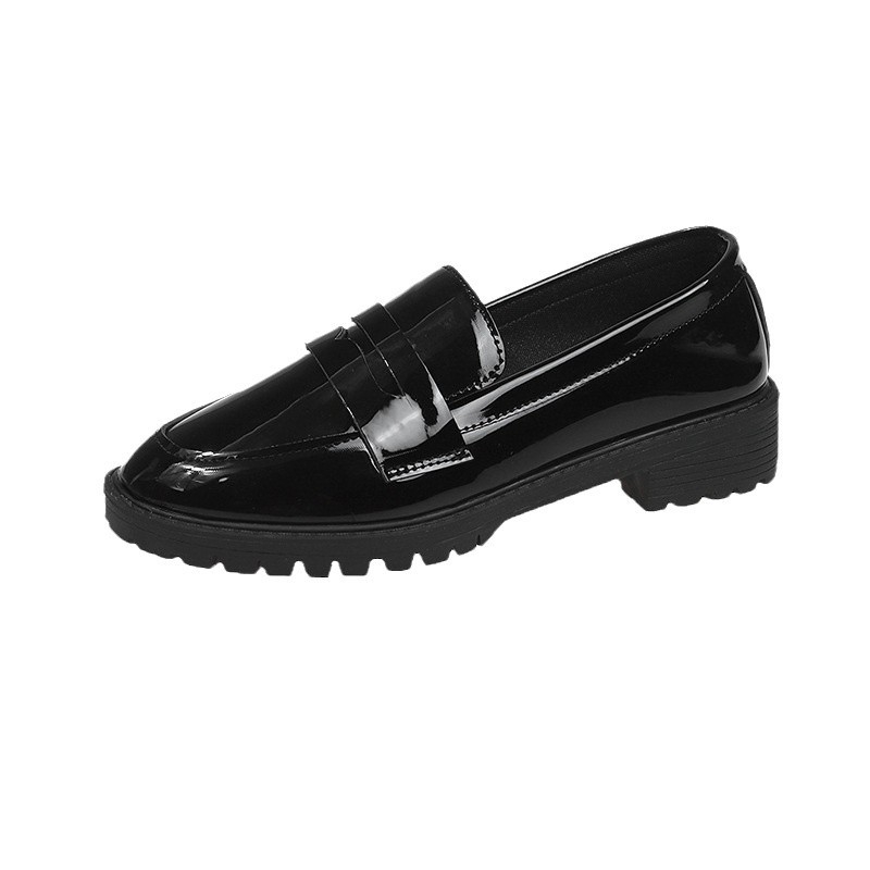 Μέρι Τζέϊν λοφέρς με στρογγυλό δάχτυλο, PU επάνω μέρος, χαμηλός αστράγαλος, ρηχά άνοιγμα, μεσαίο ύψος τακουνιού 3–5 cm, καουτσούκ σόλα