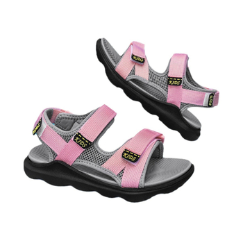 Παιδικά σανδάλια για κοριτσάκια — άνω μέρος από ύφασμα, σόλα EVA, κλείσιμο Velcro, μονόχρωμο σχέδιο, casual στυλ