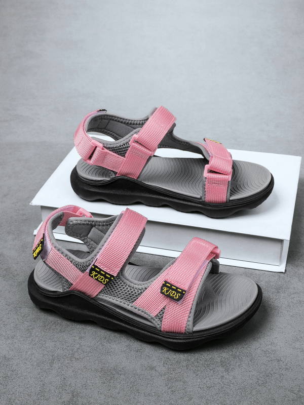 Dječje sandale za djevojčice — gornji dio od tekstila, EVA potplat, zatvaranje na Velcro, jednobojni uzorak, casual stil