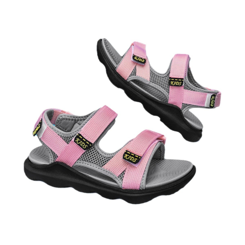 Dječje sandale za djevojčice — gornji dio od tekstila, EVA potplat, zatvaranje na Velcro, jednobojni uzorak, casual stil