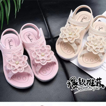 Παιδικά παραθαλάσσια σανδάλια σε στιλ πριγκίπισσας, πλαστικό πάνω μέρος, ηλικίες 4–16 ετών