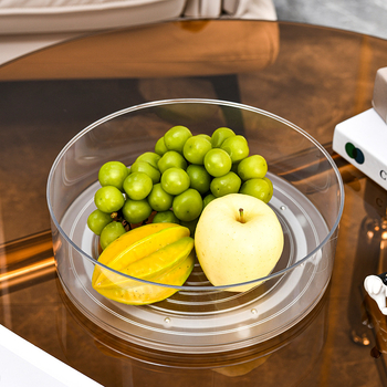 Ροταριζόμενος πλαστικός δίσκος φρούτων για γραφείο - διαφανής, PET ύλικό, χωρητικότητα 1 L