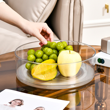 Ροταριζόμενος πλαστικός δίσκος φρούτων για γραφείο - διαφανής, PET ύλικό, χωρητικότητα 1 L