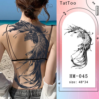 Phoenix πλήρες τατουάζ στην πλάτη — παραδοσιακό μελάνι, μεταφορά με νερό, προσαρμογή διαθέσιμη, ιδιωτική ετικέτα με άδεια (Υλικό: Λευκό Χαρτόνι; Διαδικασία: Μεταφορά με νερό; Προσαρμογή: Ναι; Ιδιωτική ετικέτα: Ναι)