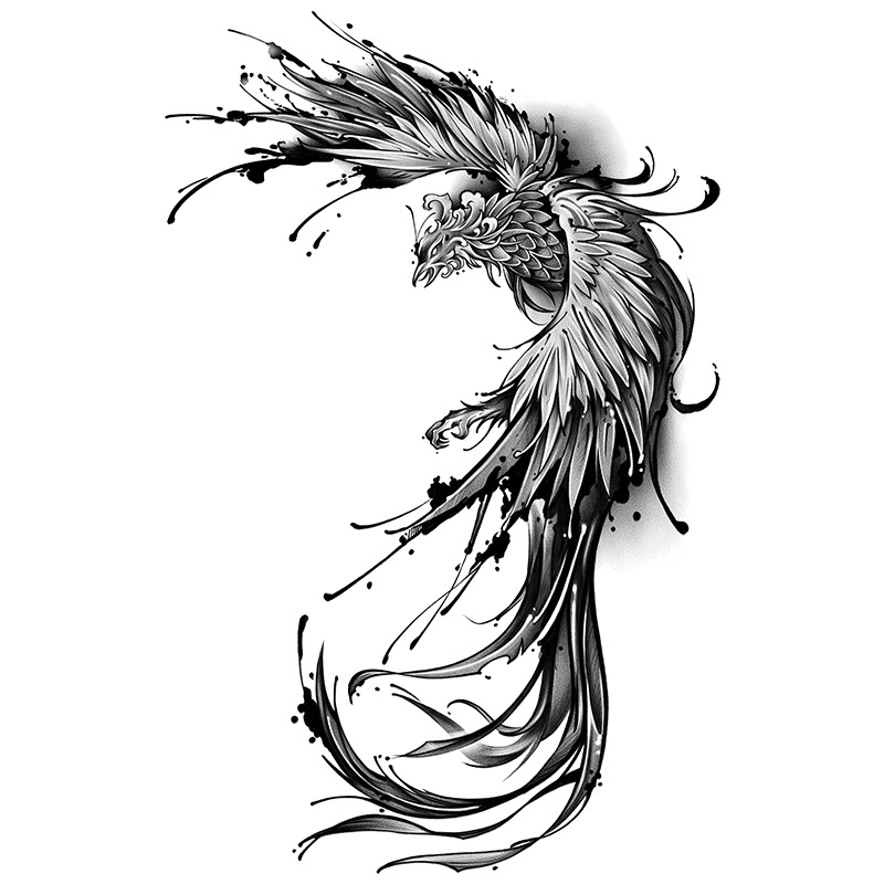 Phoenix πλήρες τατουάζ στην πλάτη — παραδοσιακό μελάνι, μεταφορά με νερό, προσαρμογή διαθέσιμη, ιδιωτική ετικέτα με άδεια (Υλικό: Λευκό Χαρτόνι; Διαδικασία: Μεταφορά με νερό; Προσαρμογή: Ναι; Ιδιωτική ετικέτα: Ναι)