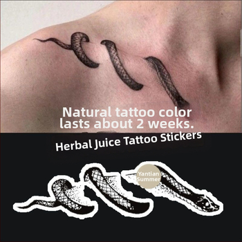 Αυτοκόλλητα τατουάζ στην κλείδα με σχέδιο φιδιού — ημι-μόνιμα, αδιάβροχα, μακράς διάρκειας, unisex, Fill art