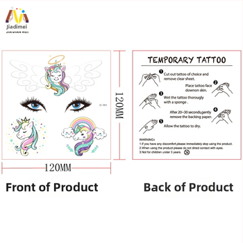 Αυτοκόλλητα τατουάζ προσώπου για παιδιά – σχέδιο γοργόνας και μονόκερου, μεταφορικό αυτοκόλλητο, κρεμαστά διακοσμητικά