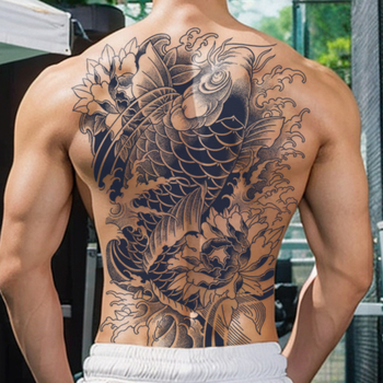 Στικέρ τατουάζ για ολόκληρη την πλάτη, ημι-μόνιμο, αδιάβροχο, βότανο σχέδιο, μεταφορά εκτύπωσης